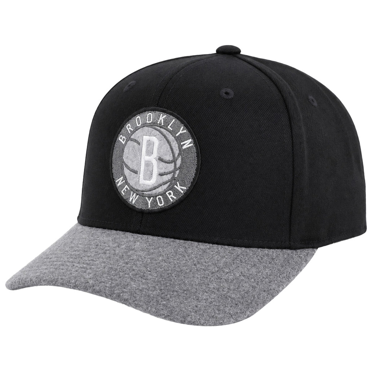 Mitchell & Ness NBA Brooklyn Nets Greytone Fleece Black Cap