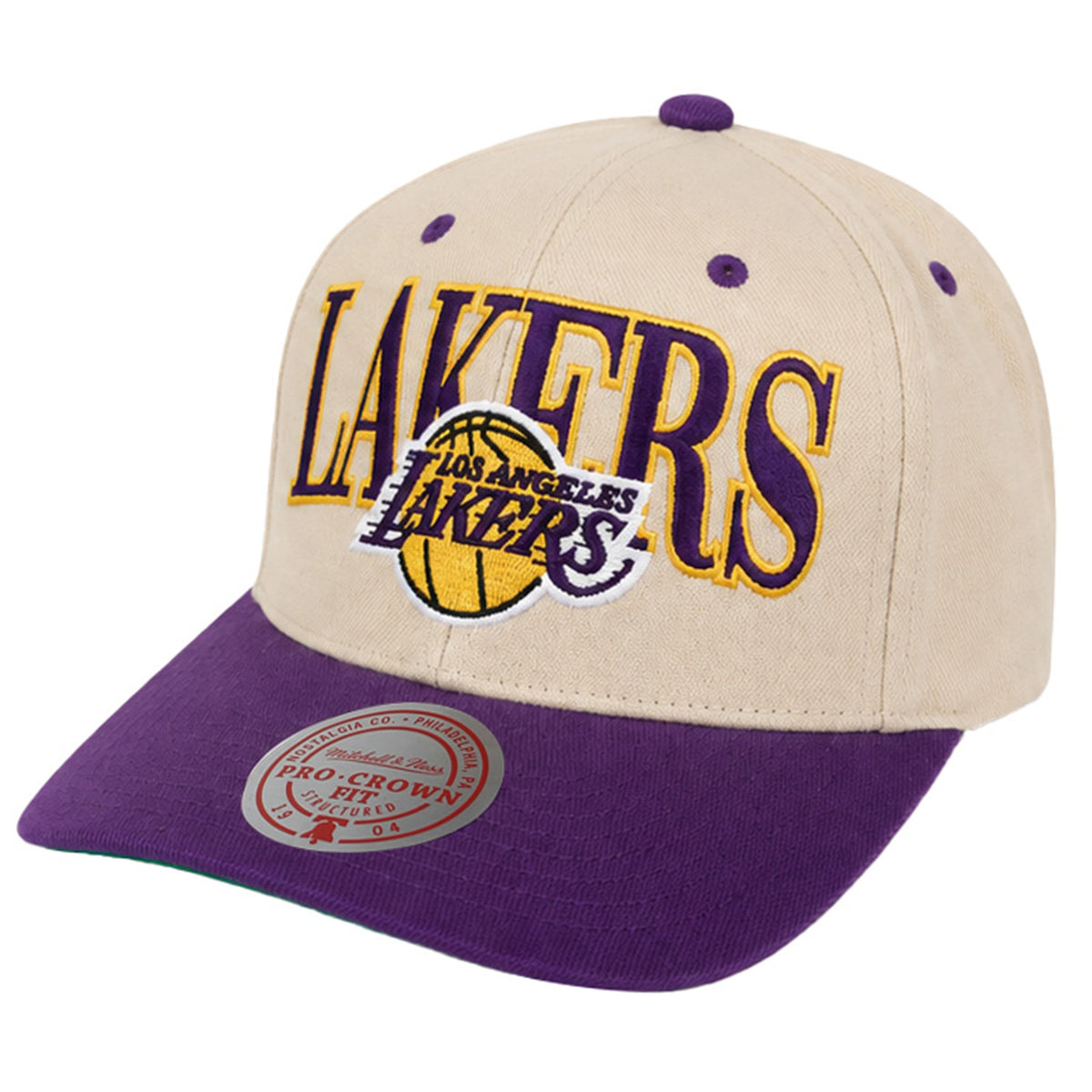 Mitchell & Ness NBA Los Angeles Lakers Off The Crown Off White Cap