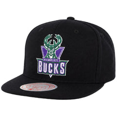 Mitchell & Ness NBA Milwaukee Bucks Wool Solid Black Cap