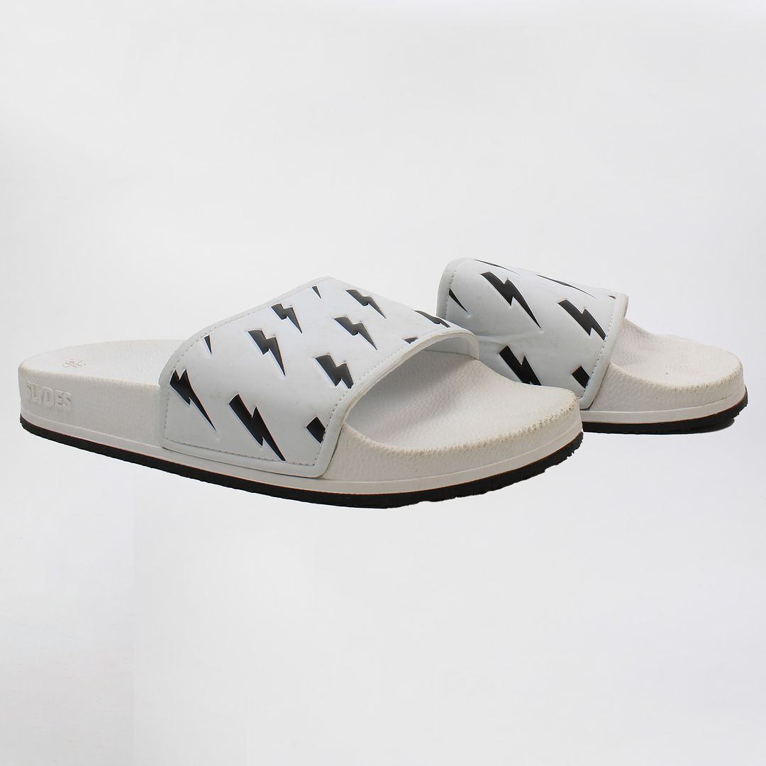 Slydes Tazer Mens White Sliders - Marks