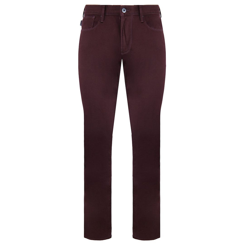 Armani Jeans Slim Fit Mens Burgundy Jeans