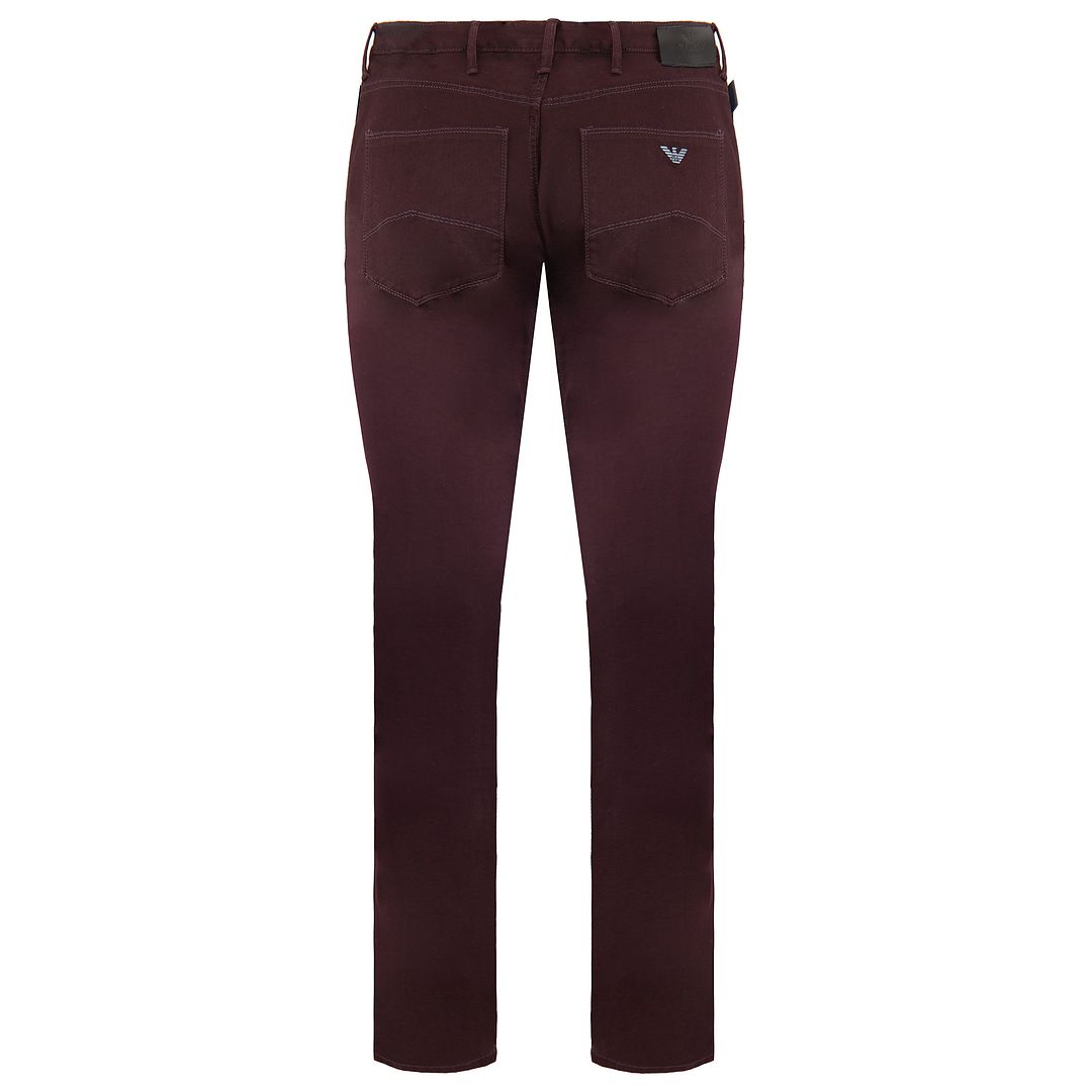 Armani Jeans Slim Fit Mens Burgundy Jeans