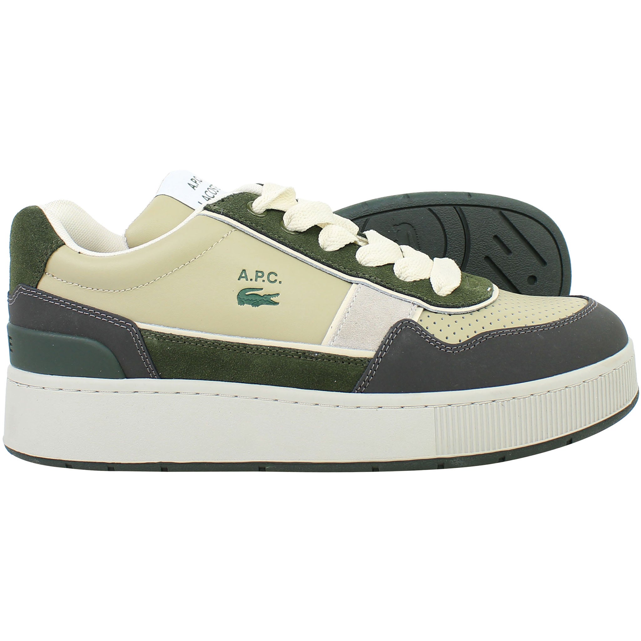 Lacoste Ace Clip 0822 2 SMA Mens Khaki Trainers