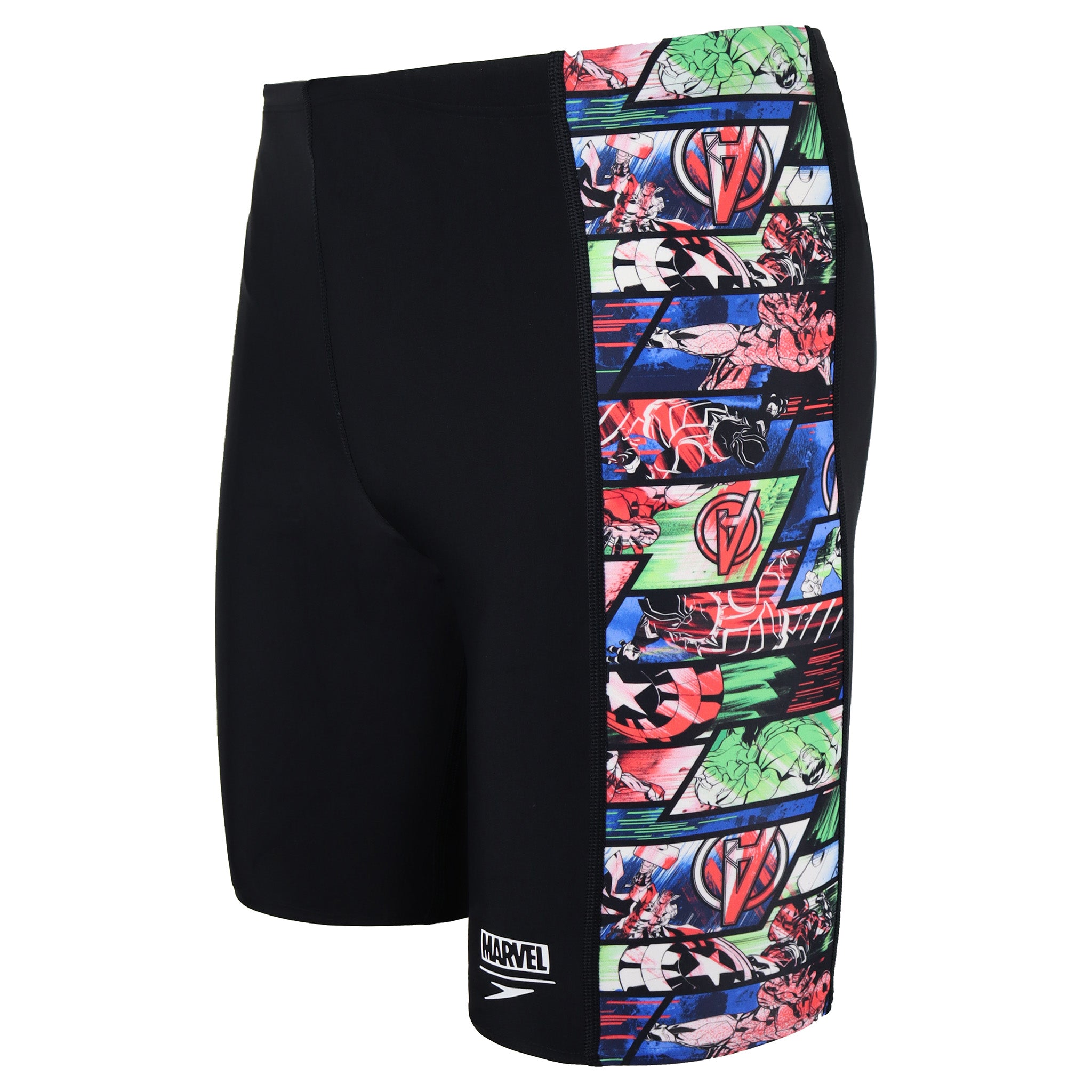 Speedo All Over Print Marvel Avengers Mens Black Jammer