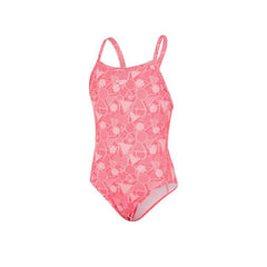 Speedo All Over Print DazzleGeo X Back Pink Girls Swimsuit