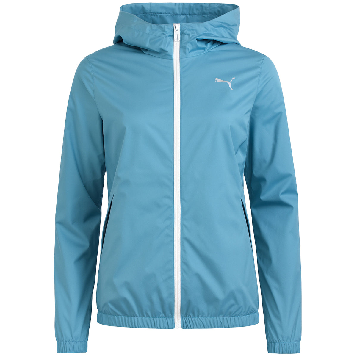 Puma Solid Womens Blue Windbreaker Jacket