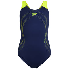 Speedo Placement Splashback Kids Navy Swimsuit