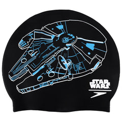 Speedo Star Wars Millenium Falcon Slogan Print Black/Blue Swim Cap