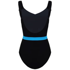 Speedo Sculpture CrystalGleam Black/Blue Womens One Piece Swimsuit 8 10832C648