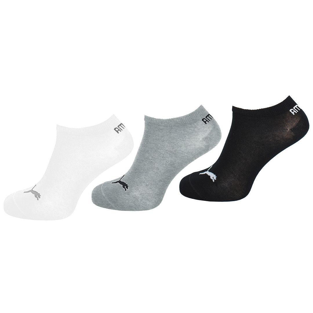 Puma 3-Pack Mens White/Black/Grey Socks