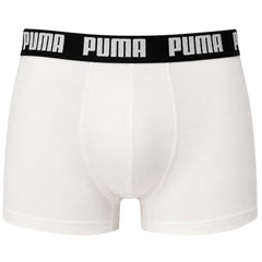 Puma 2-Pack Basic Mens White/Black Boxer Shorts