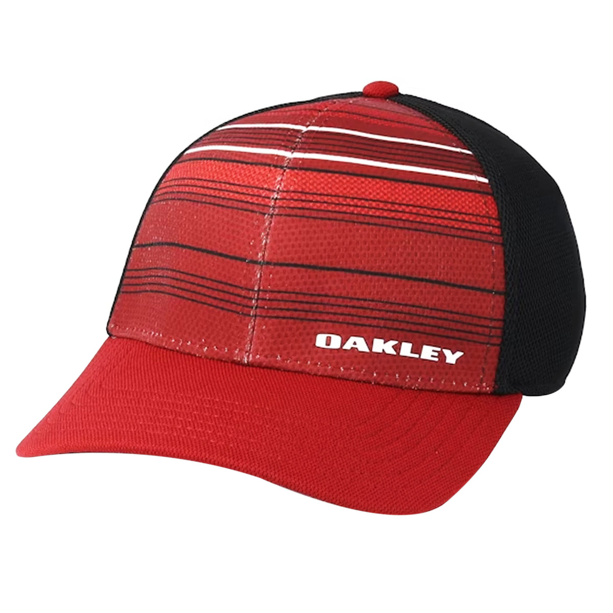 Oakley Silicone Bark Print 2.0 Flexfit Mens Red Golf Cap