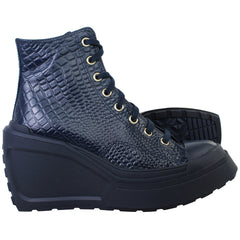 Converse Chuck 70 De Luxe Hi Womens Navy Patform Wedges