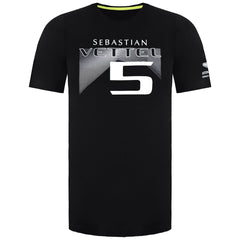 Aston Martin F1 Sebastian Vettel Driver Mens Black T-Shirt