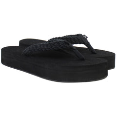 Roxy Tidepool Womens Black Platform Flip-Flops