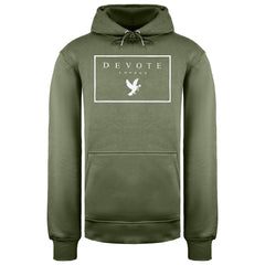 Devote London Mens Olive/White Hoodie