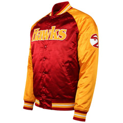 Mitchell & Ness NBA Atlanta Hawks Tough Season Mens Yellow Satin Jacket