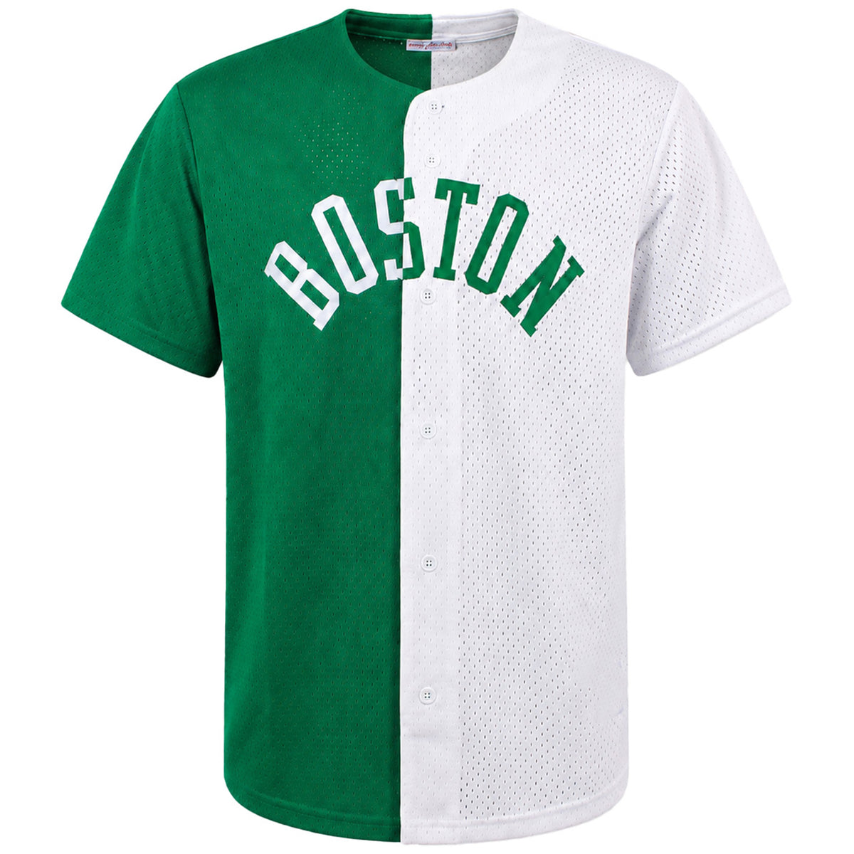 Mitchell & Ness NBA Boston Celtics Split Mesh Mens White/Green Shirt
