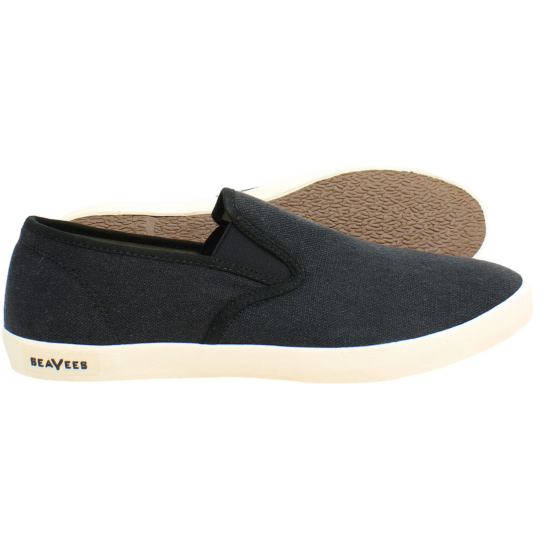 Seavees Baja Standard Mens Black Plimsolls