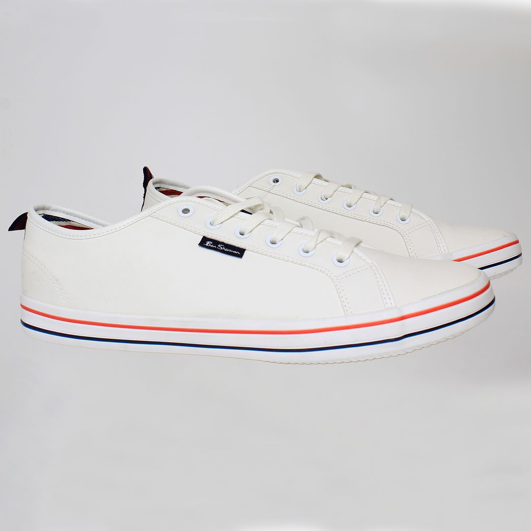 Ben Sherman Lowell Mens White Plimsolls SCUFF