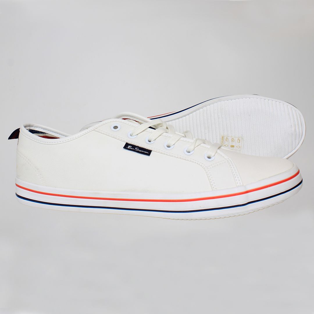 Ben Sherman Lowell Mens White Plimsolls SCUFF