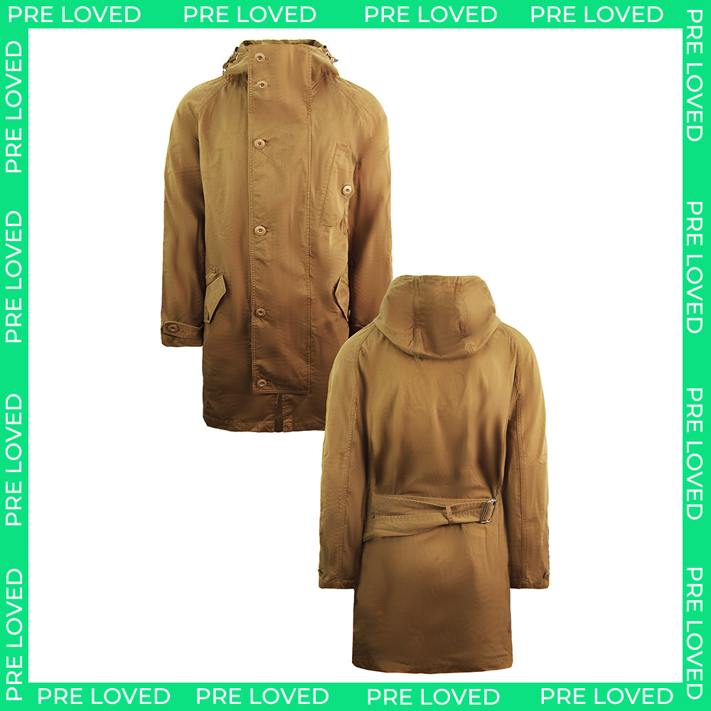 Lacoste Twill Mens Brown Parka Jacket NO TAG