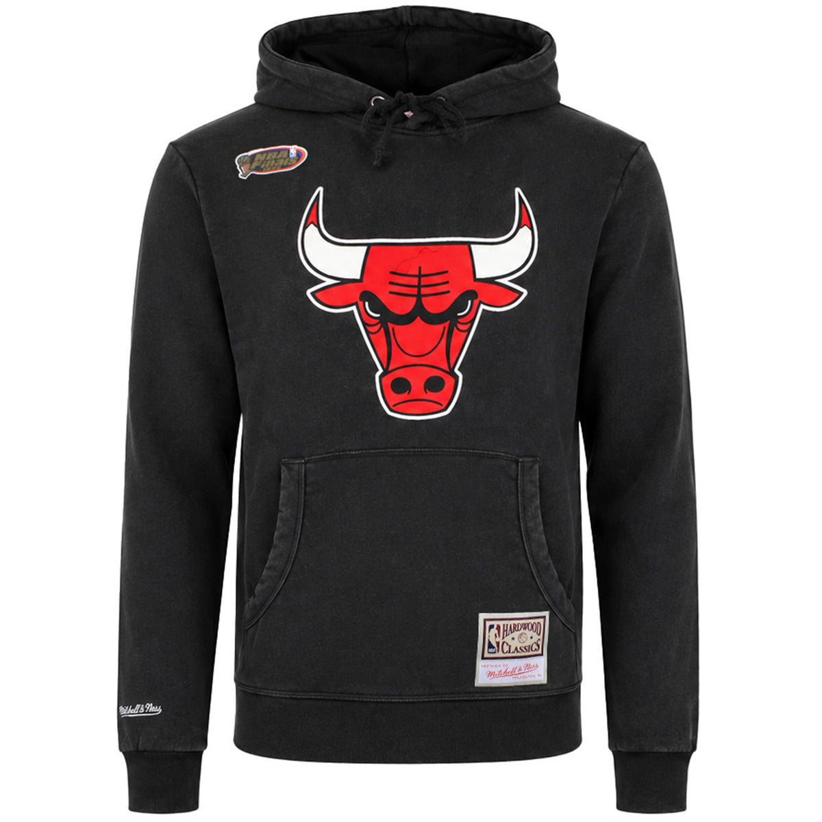 Mitchell & Ness NBA Chicago Bulls Logo Wordmark Mens Black Hoodie