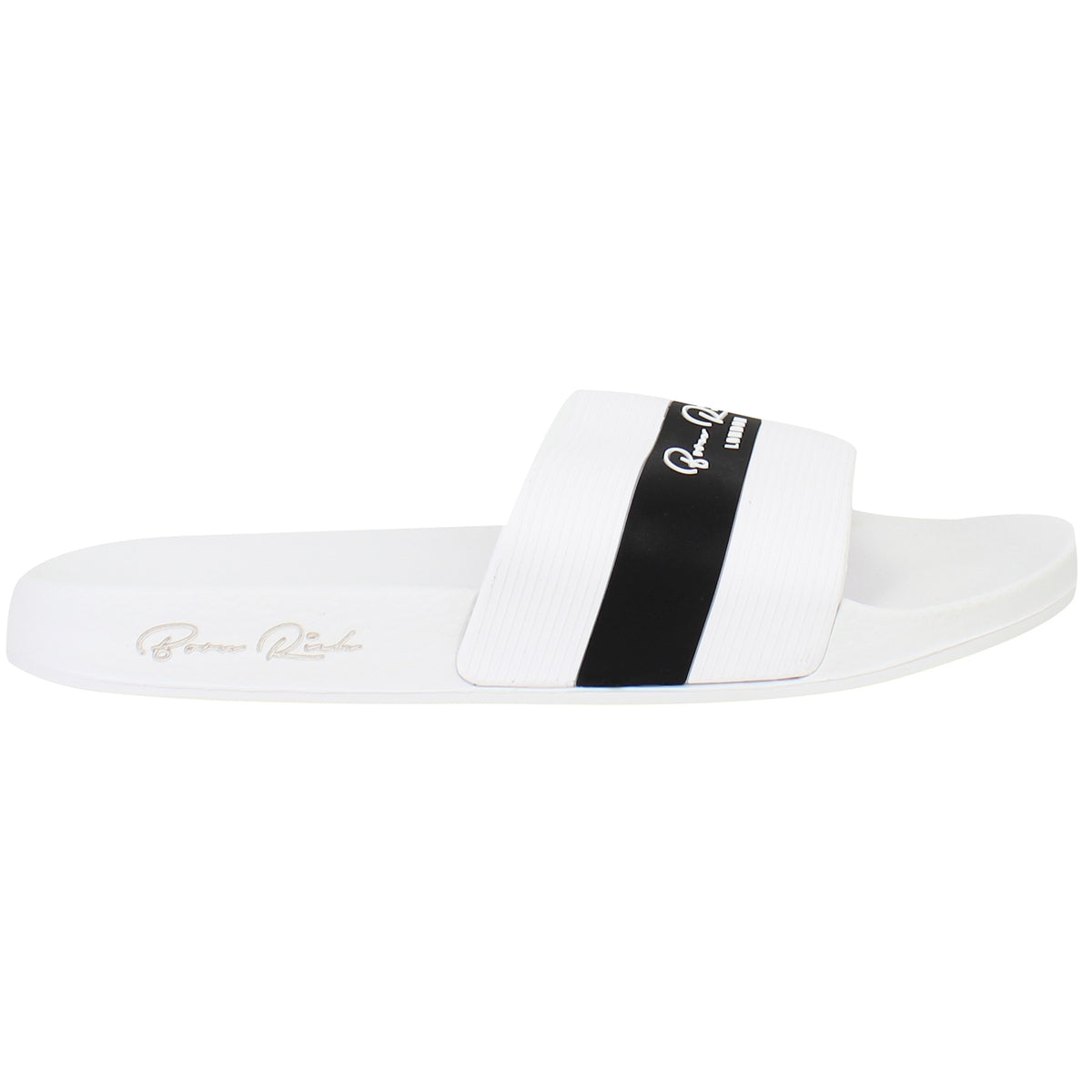 Born Rich Aurelio Mens White/Black Sliders
