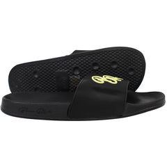 Born Rich Barreca Mens Black/Yellow Sliders
