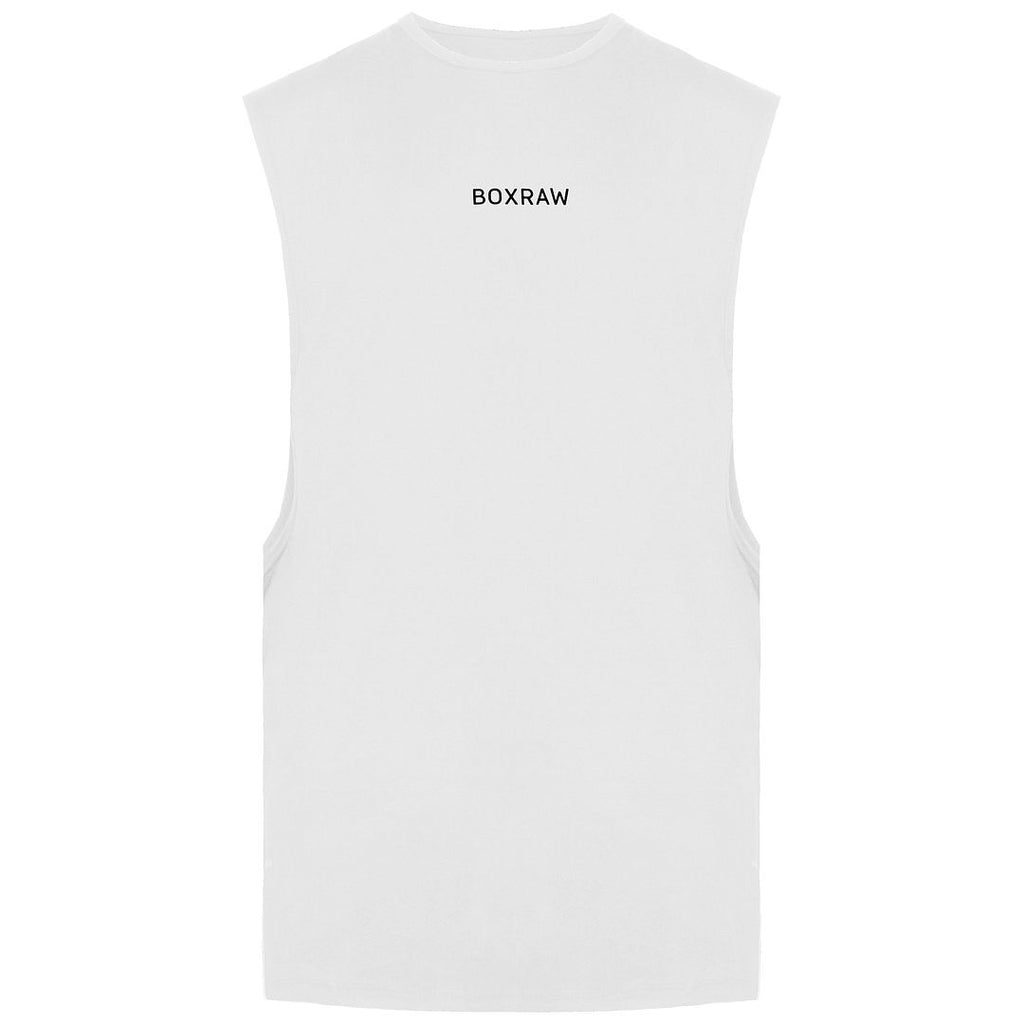 BoxRaw SMRT-TEC Mens White Muscle Tank Top