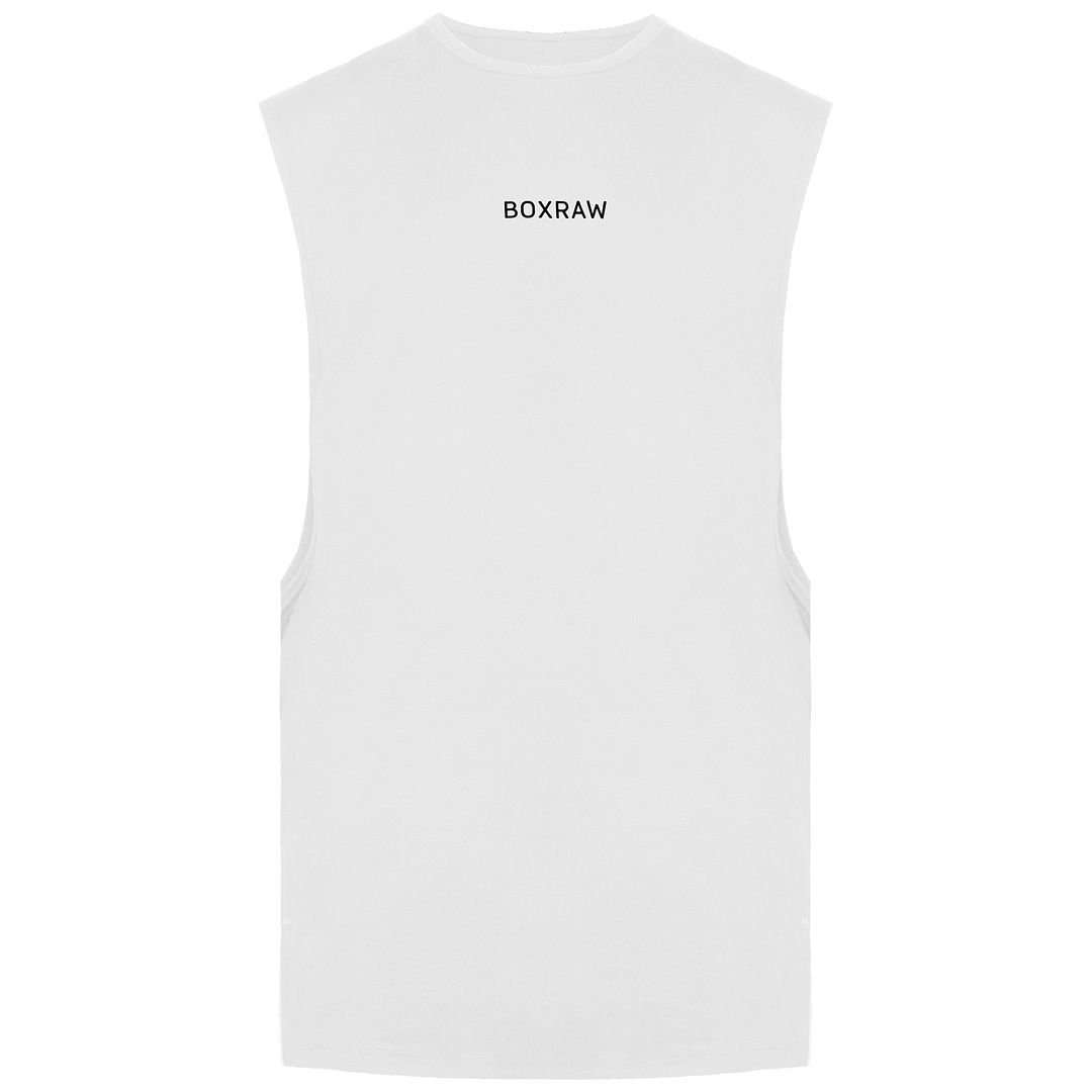 BoxRaw SMRT-TEC Mens White Muscle Tank Top