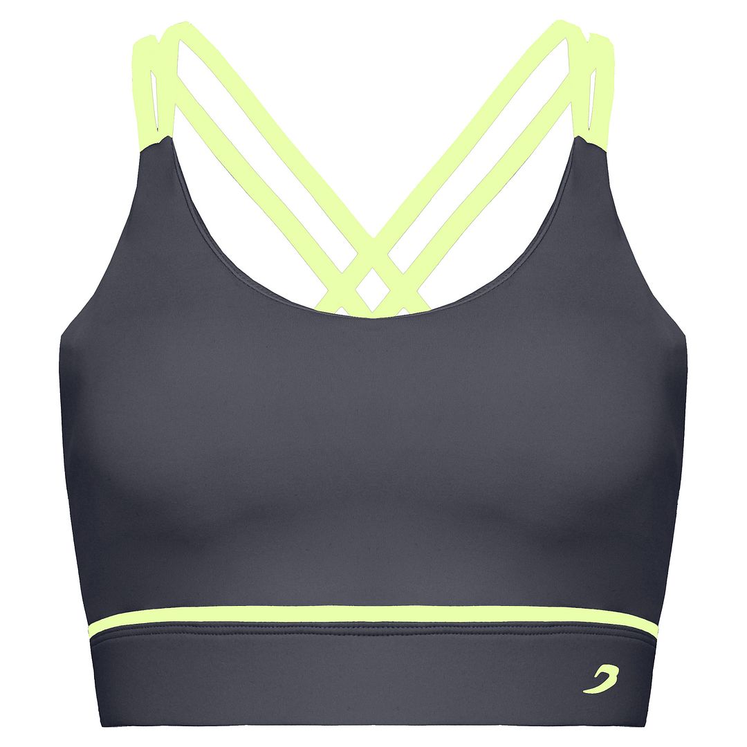 BoxRaw Valerie Womens Charcoal Sports Bra