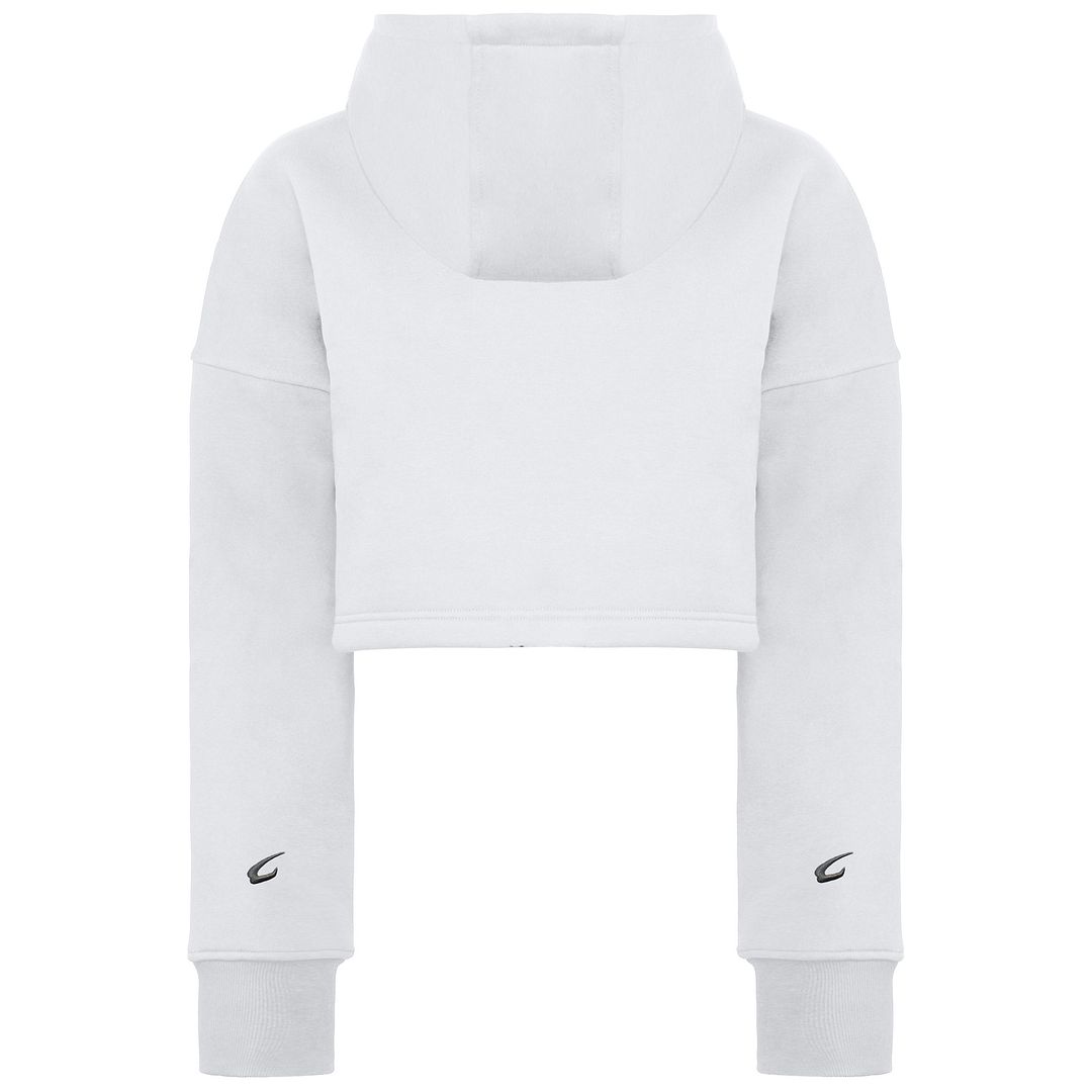 BoxRaw Johnson Womens White Cropped Hoodie