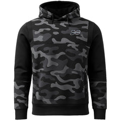 Crosshatch Logo Mens Camo Black Hoodie