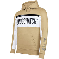 Crosshatch Panel Mens Stone Hoodie