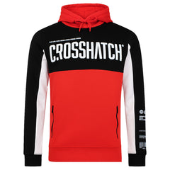Crosshatch Compounds Panel Mens Black/Red Hoodie