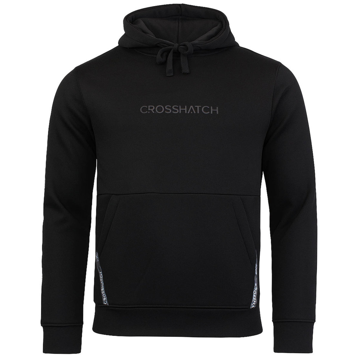 Crosshatch Apollos Panel Tape Mens Black Hoodie