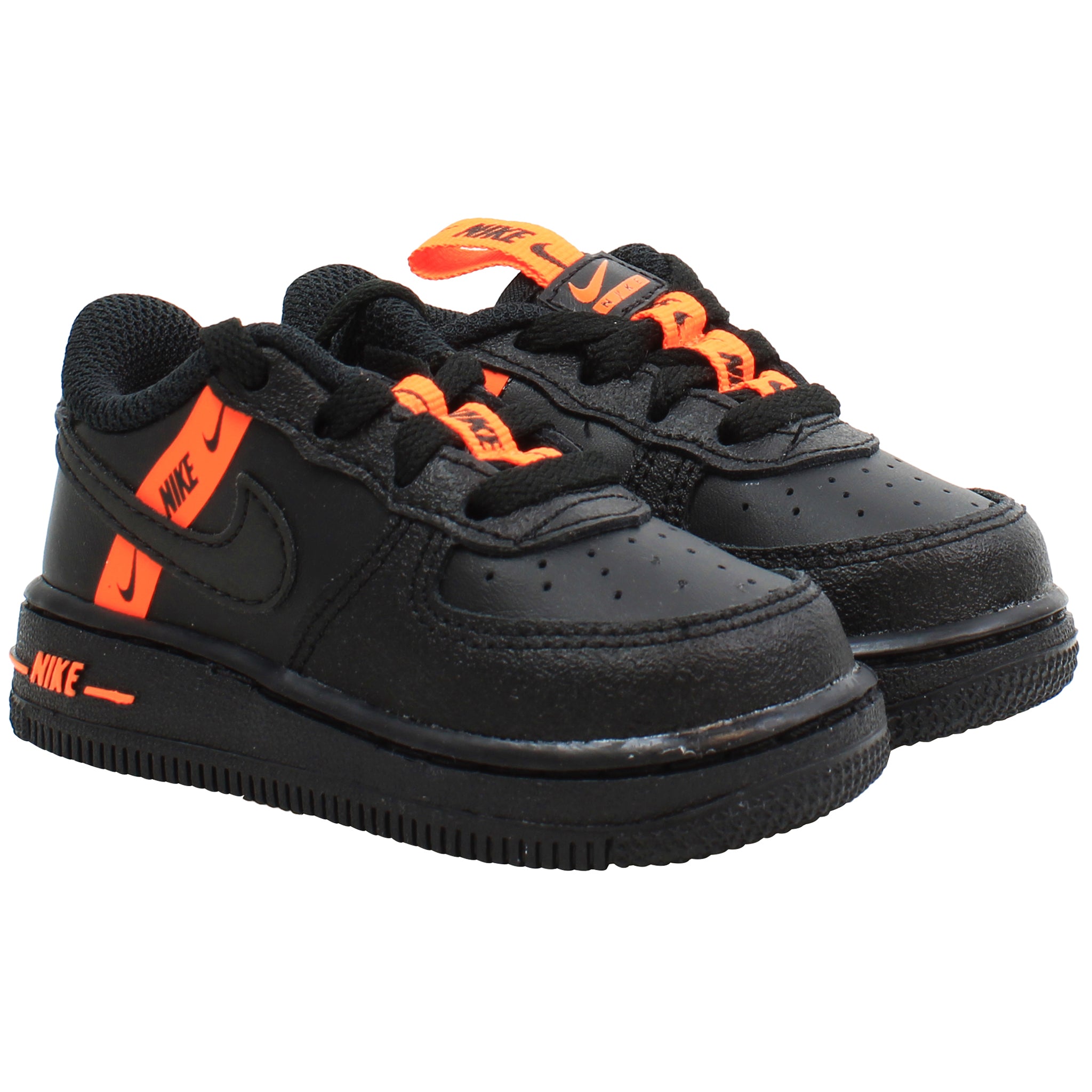 Nike Air Force 1 Flash Pack Kids Black Trainers