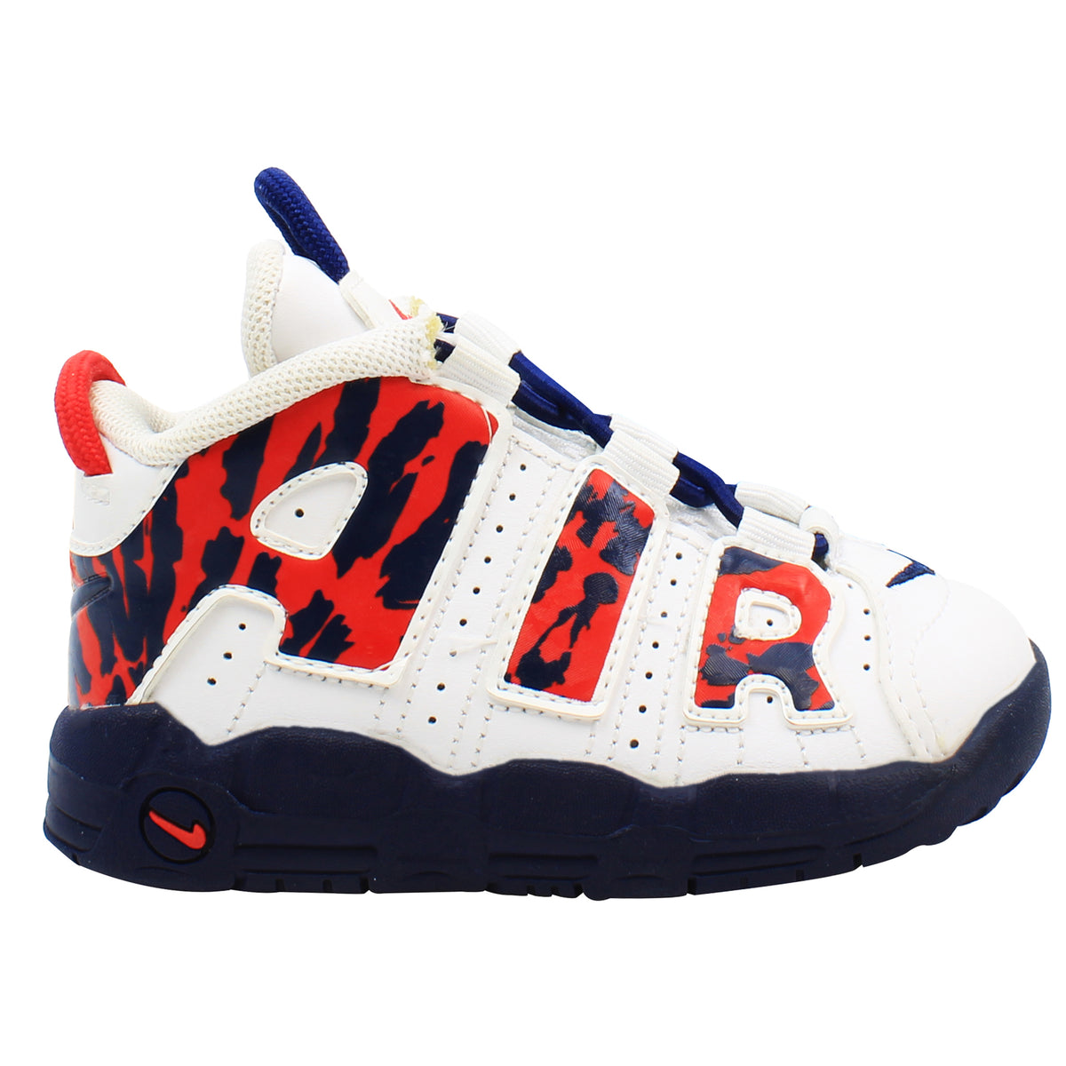 Nike Air More Uptempo Kids White/Navy Trainers