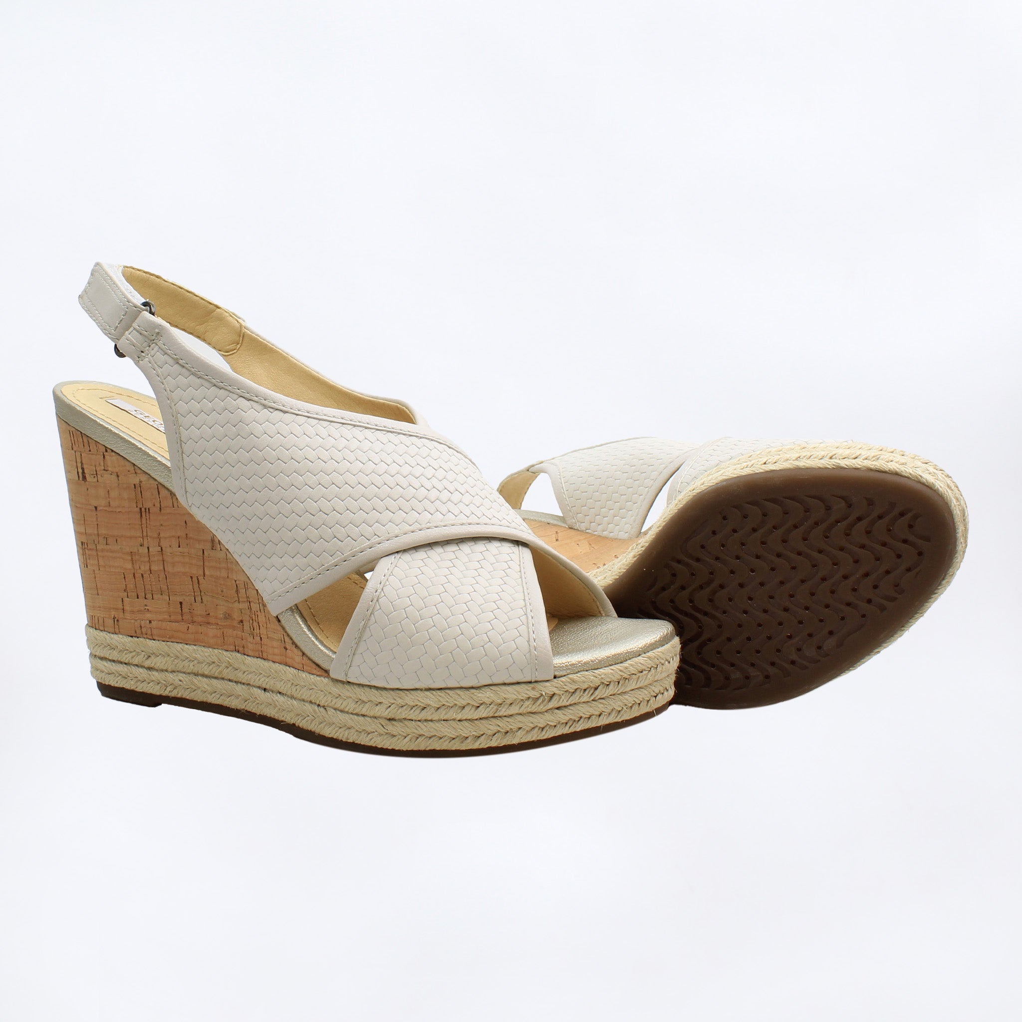 Geox Donna Janira C Womens White Wedges NO BOX