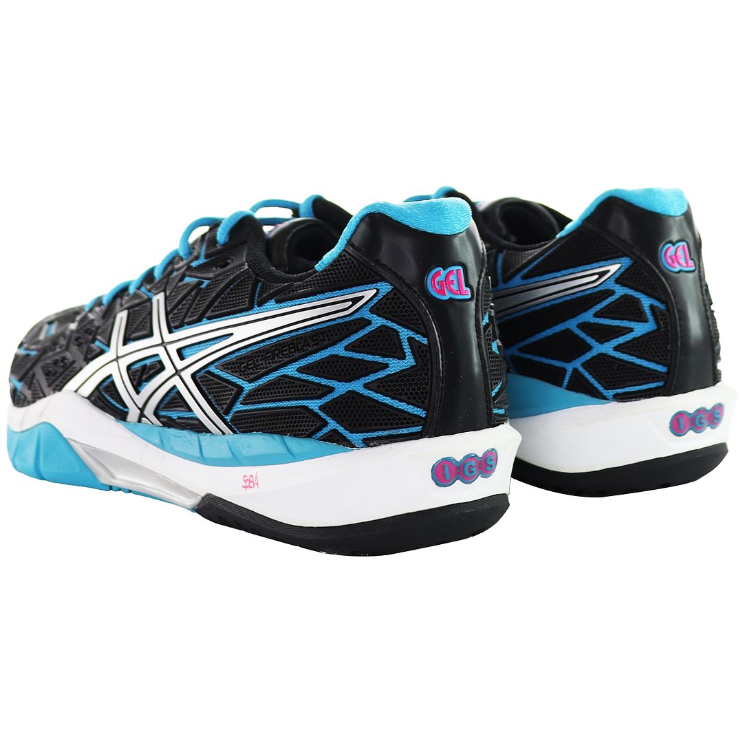 Asics Gel-Fireblast Womens Black/Blue Trainers