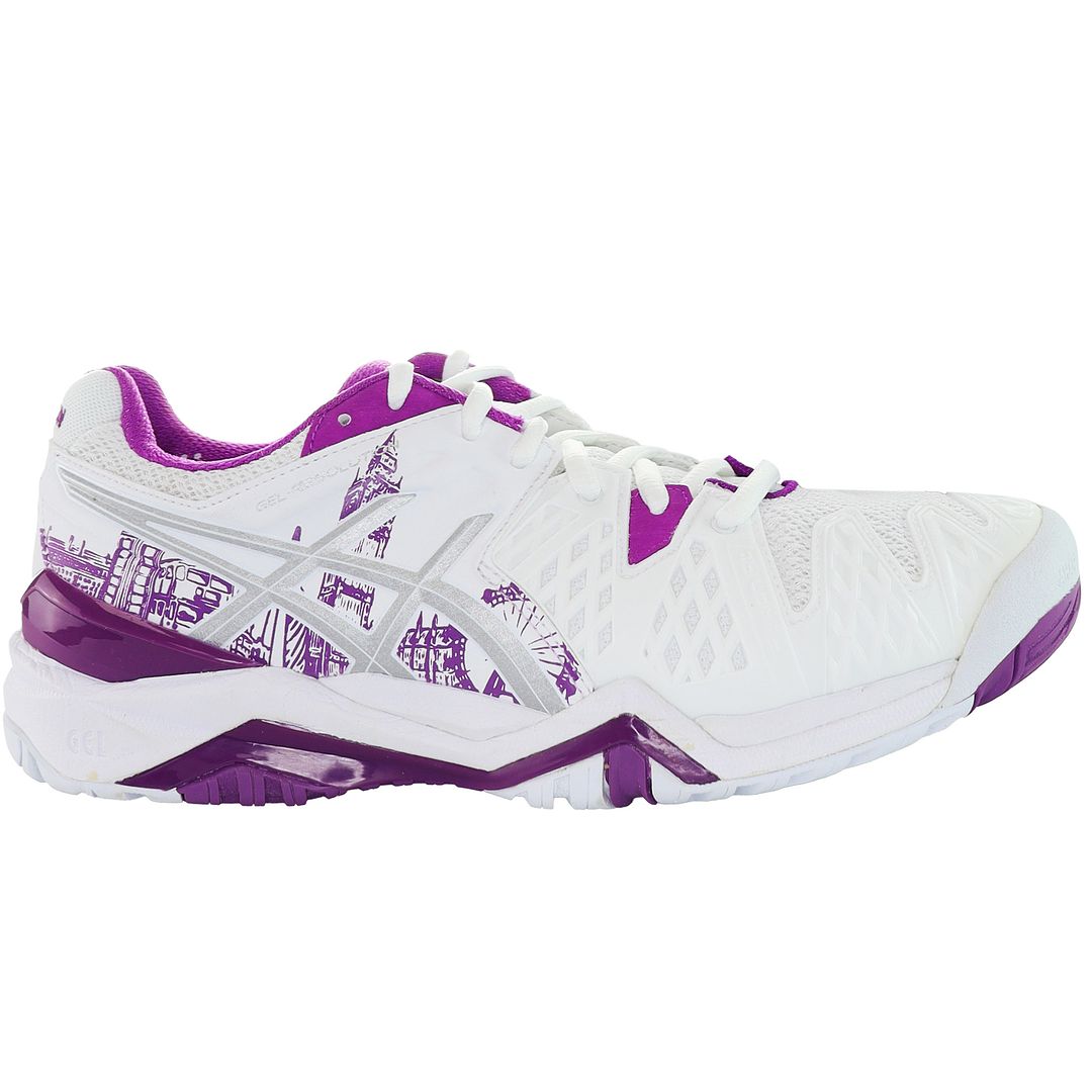 Asics Gel-Resolution 6 Womens White Tennis Trainers