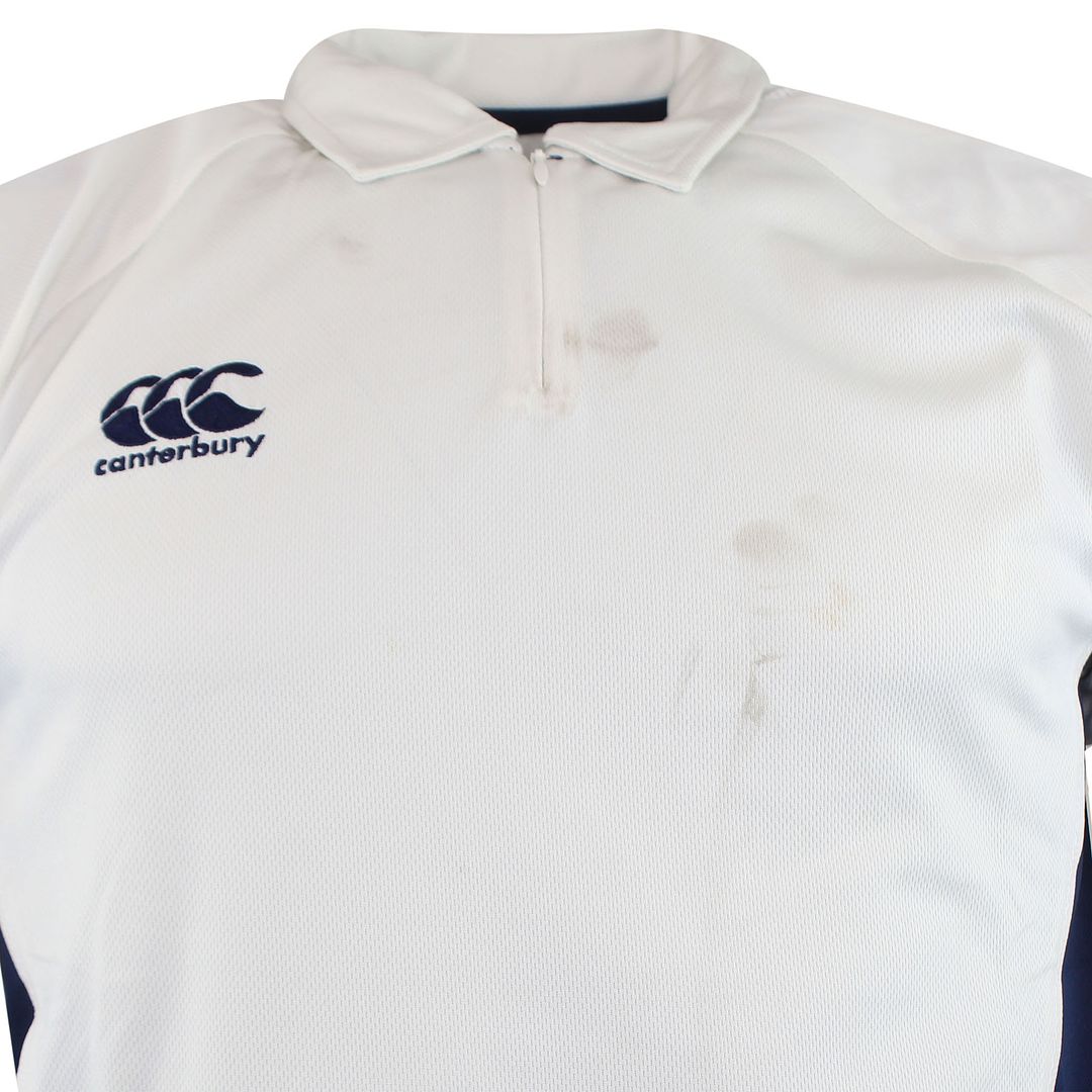 Canterbury Pro Cricket Kids Off White Polo Shirt - Dirty Marks