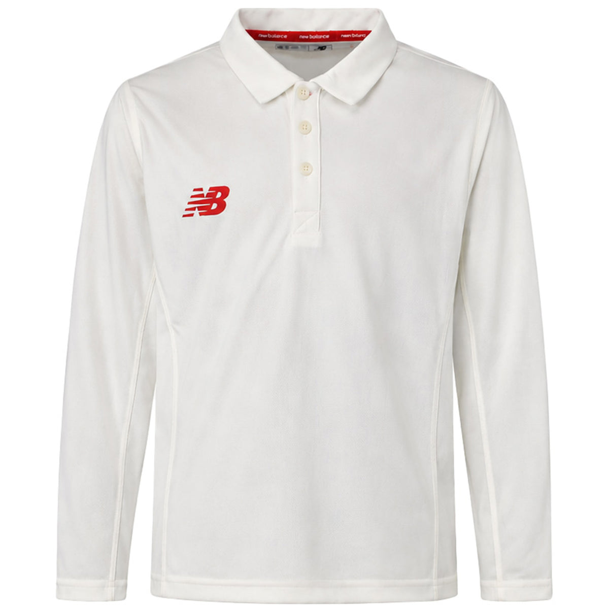 New Balance Logo Kids Off White Cricket Polo Shirt
