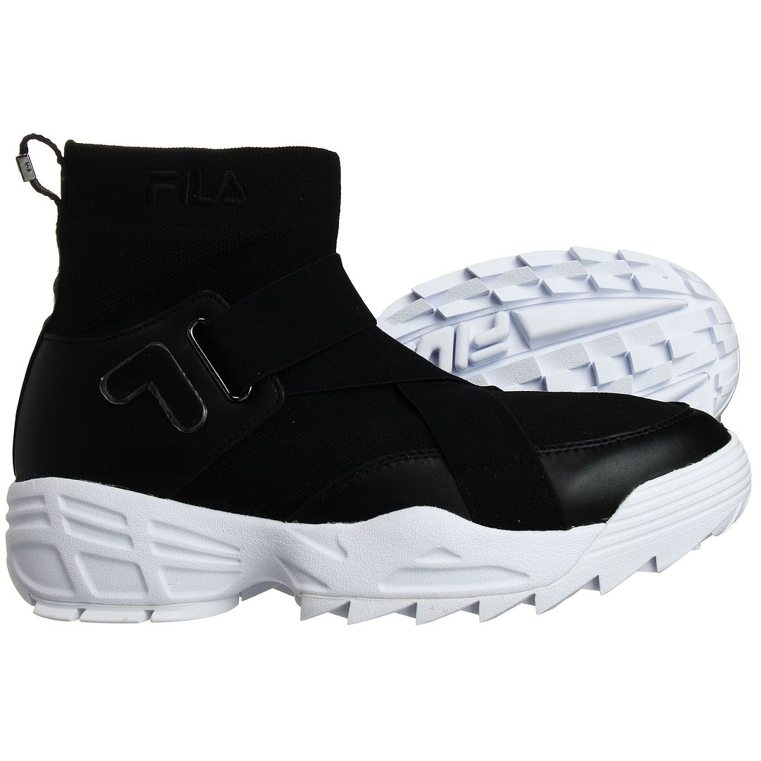 Fila Hi Top Sock Womens Black Shoes