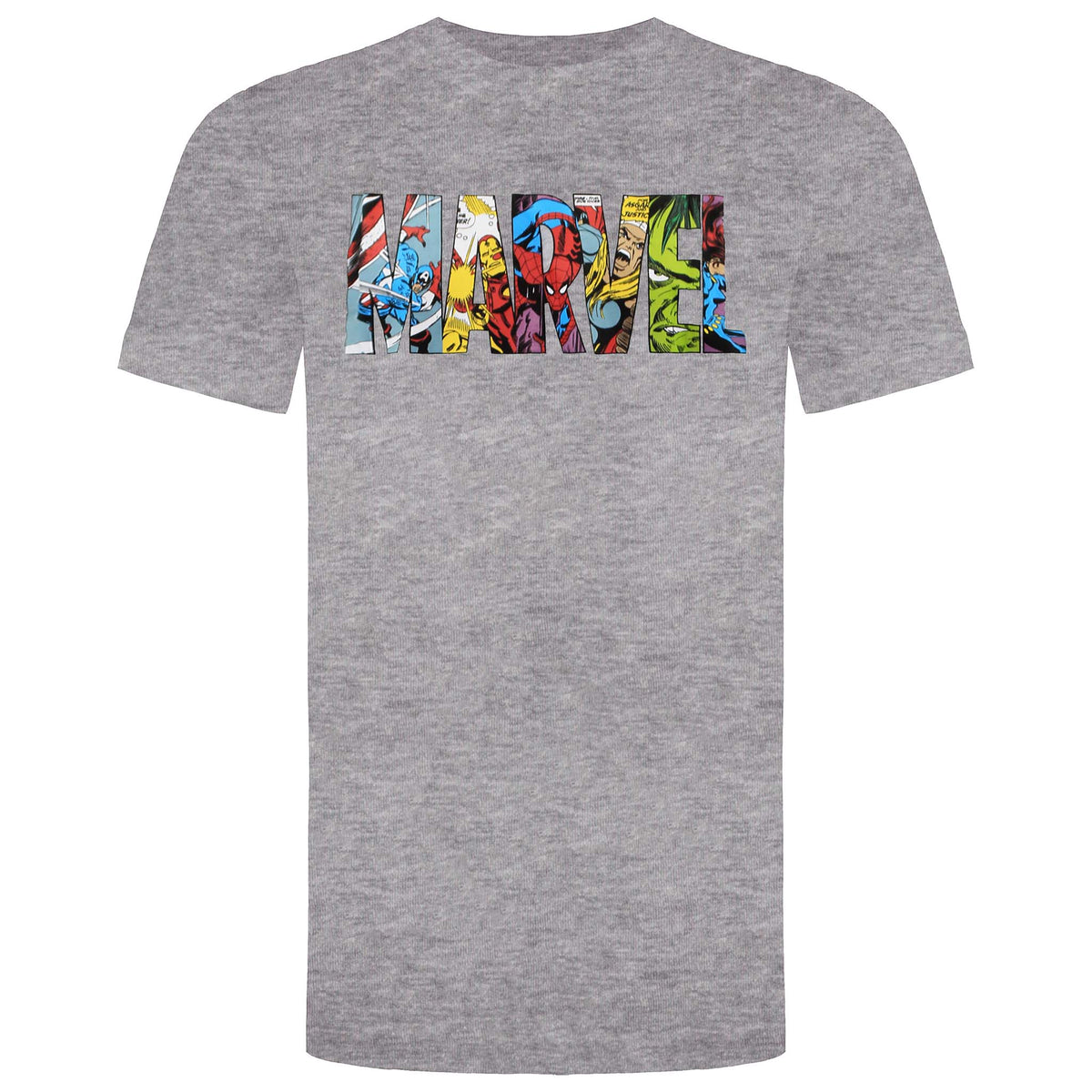 Marvel Logo Characters Kids Grey T-Shirt