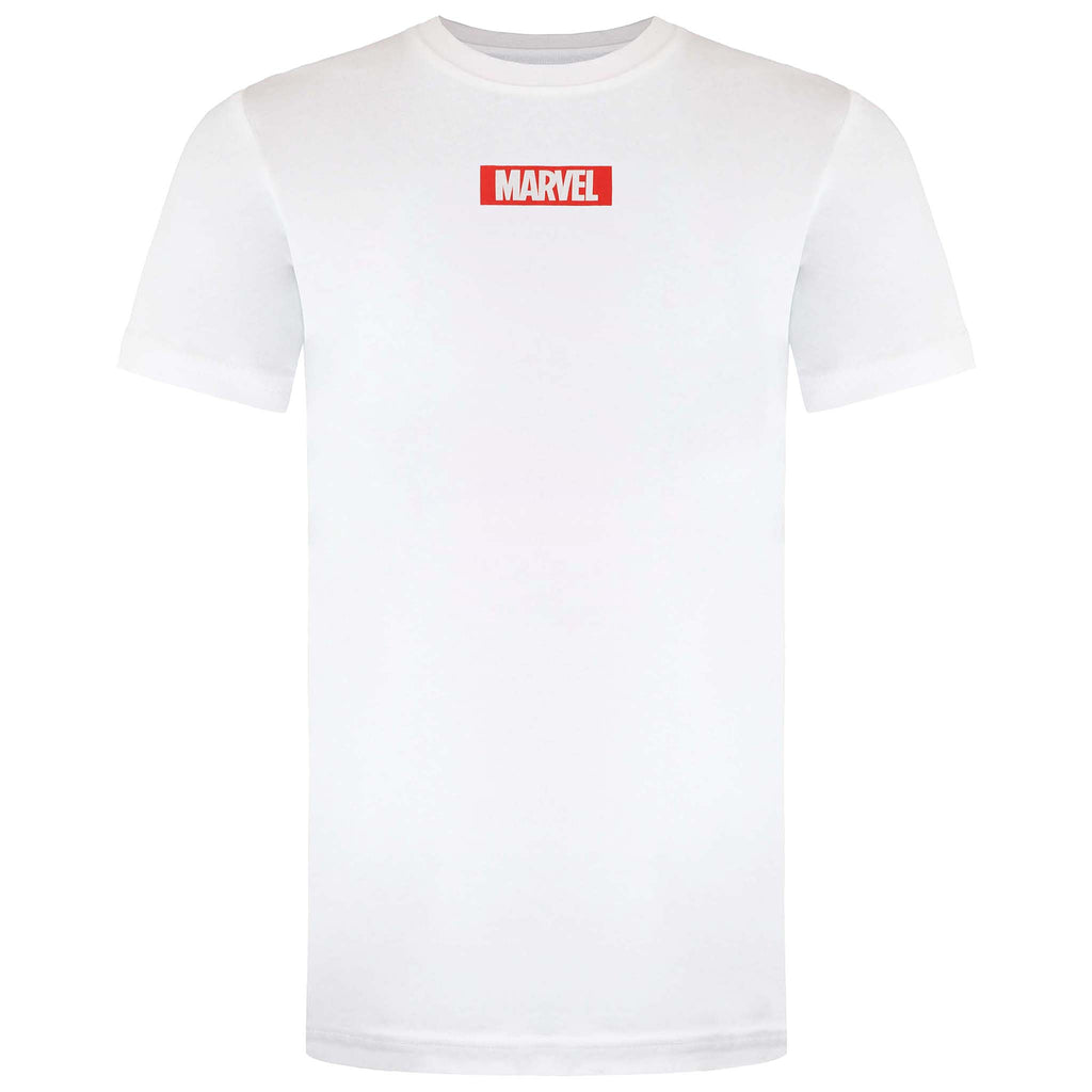 Marvel Box Logo Mens White T-Shirt