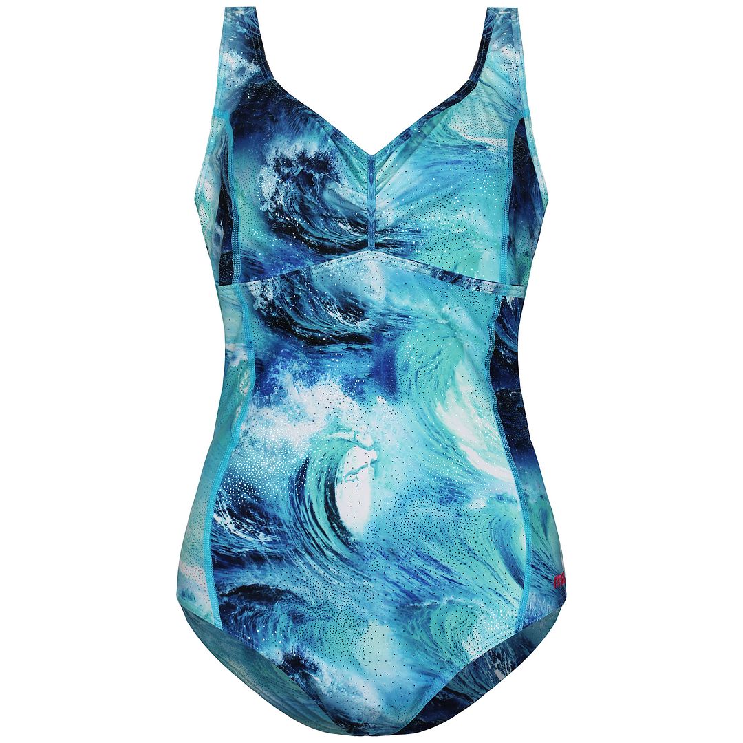 Maru Breakers Sparkle Scoop Back Womens Aqua Swimwear