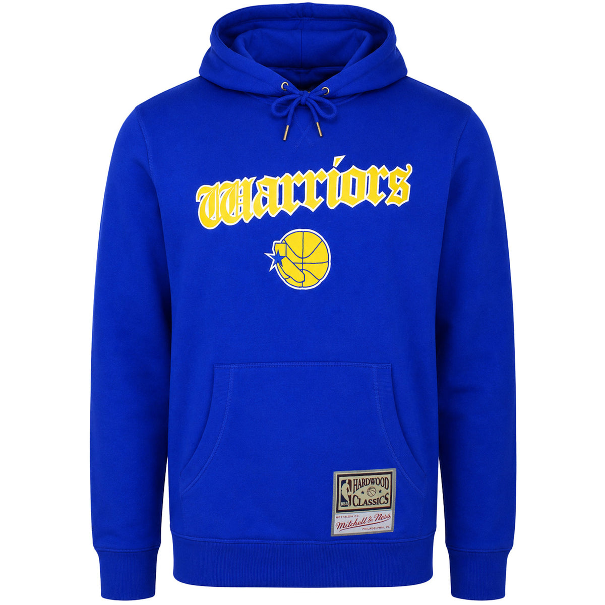 Mitchell & Ness NBA Golden State Warriors Old English Fadded Mens Blue Hoodie
