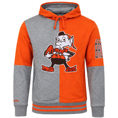 Mitchell & Ness NFL Cleveland Browns Split Color Mens Orange/Grey Hoodie